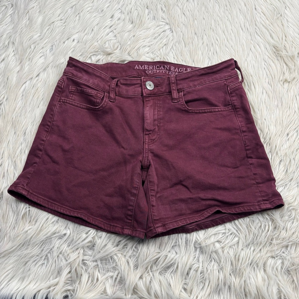 American Eagle‎ Women's 4 Burgundy Midi Shorts Classic Summer